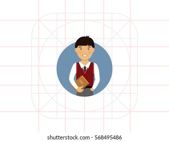 Schoolboy with book