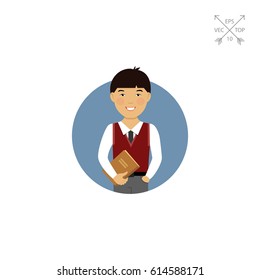 Schoolboy with book