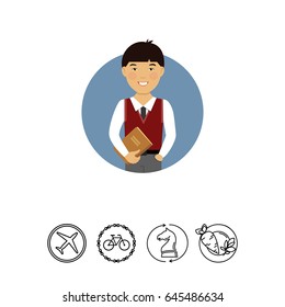 Schoolboy with book