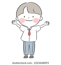 un personaje de escuela con uniforme de verano.