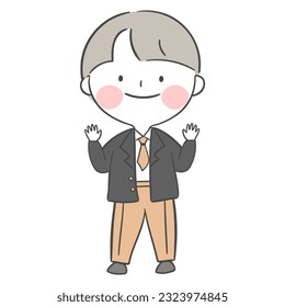 a schoolboy character in a school uniform