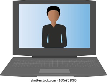 Escolar durante una clase en línea. Aplicable a la educación en línea, la educación en casa, el aprendizaje a distancia.  