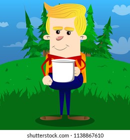 Schoolboy Holding Broom Vector Cartoon Character Stock Vector (Royalty ...