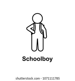 schoolboy icon. Element of school icon for mobile concept and web apps. Thin line icon for website design and development, app development. Premium icon on white background