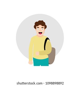 schoolboy icon vector illustration for web