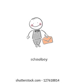 Schoolboy. Illustration.