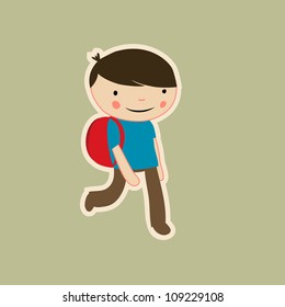 schoolboy isolated character vector