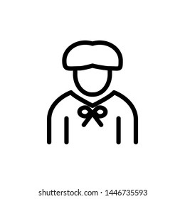 Schoolboy or man with thin line icon isolated on white background  ,Vector Illustration for symbol web stock 