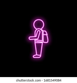Schoolboy neon icon. Simple thin line, outline vector of school icons for ui and ux, website or mobile application