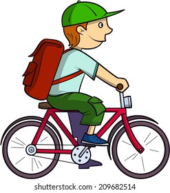 Schoolboy on a bike