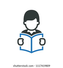 Schoolboy Reading Icon - Education & Training