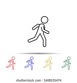 schoolboy runs to school multi color style icon. Simple thin line, outline vector of school icons for ui and ux, website or mobile application