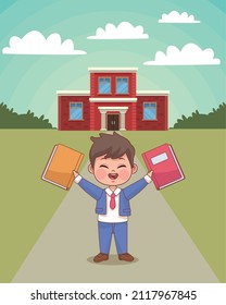 escolar en la escuela