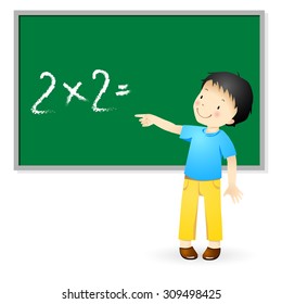 Schoolboy solve a problem.