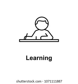 the schoolboy teaches at the lesson icon. Element of school icon for mobile concept and web apps. Thin line icon for website design and development, app development. Premium icon on white background
