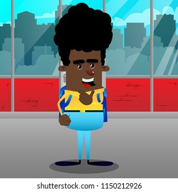 Schoolboy thinking. Vector cartoon character illustration.