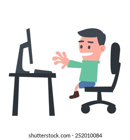 Schoolboy using Computer