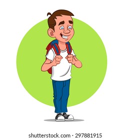schoolboy. Vector illustration.