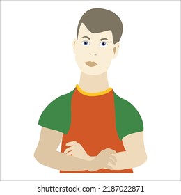 Schoolboy. Vector illustration isolated on white background.