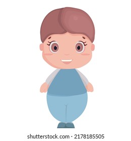 Ilustración vectorial escolar.Estudiante de escuela primaria.Ilustración colorida al estilo de dibujos animados planos.