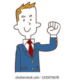 Schoolboy wearing a blue blazer posing