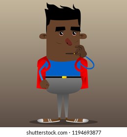 Schoolboy zipping his mouth. Vector cartoon character illustration.