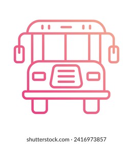 Schoolbus icon isolate white background vector stock illustration