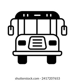 Schoolbus icon isolate white background vector stock illustration