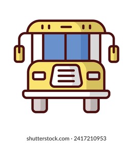 Schoolbus icon isolate white background vector stock illustration