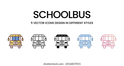 Schoolbus icons set vector illustration. vector stock,