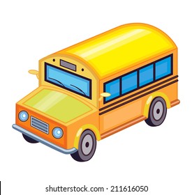 schoolbus isolated on white background (vector illustration)