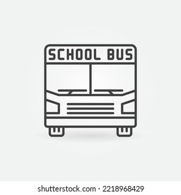 Schoolbus Outline Vector Bus Concept Minimal Icon Or Symbol