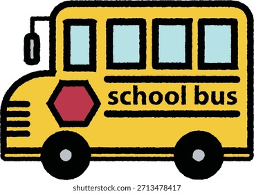 schoolbus-1-2-color, isolated on white background