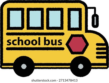 schoolbus-1-3-color, isolated on white background