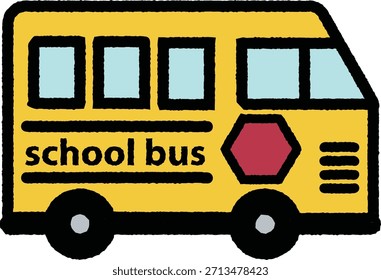 schoolbus-2-3-color, isolated on white background