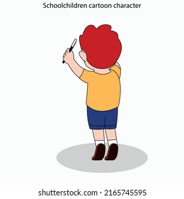 Schoolchildren Icons Cute Cartoon Character Sketch