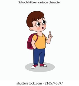 Schoolchildren Icons Cute Cartoon Character Sketch