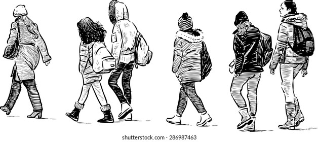 schoolchildren on a walk