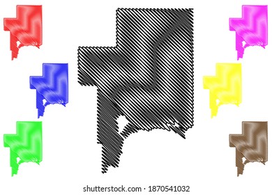 Schoolcraft County, Michigan (U.S. county, United States of America, USA, U.S., US) map vector illustration, scribble sketch Schoolcraft map