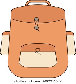 schoole bag illustration with flat design style in orange color perfect for your design element needs
