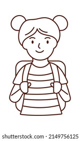 Schoolgirl character. Back to School design element. Vector illustration