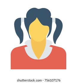  schoolgirl flat icon