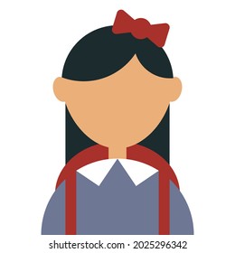 Schoolgirl girl with a backpack.