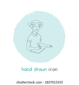 Schoolgirl icon line element. Vector illustration of schoolgirl icon line isolated on clean background for your web mobile app logo design.