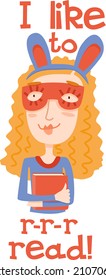 schoolgirl likes to read