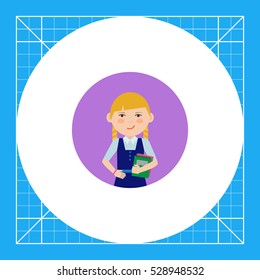 Schoolgirl with notebooks