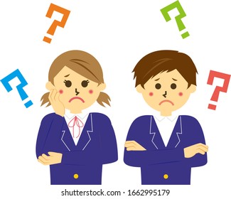 Vektorillustration von Schulmädchen und Schülern