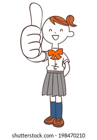 Schoolgirls to be thumbs up (summer clothes)