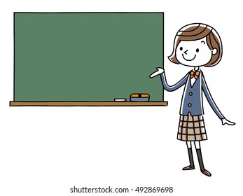 Schoolgirls and board