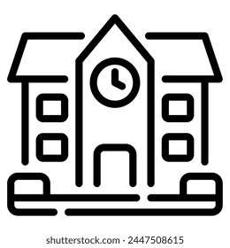 Schulhaus Icon Illustration, für Web, App, Infografik, etc